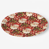 Vintage Retro Weihnachtsmann Pappteller (Schrägansicht)