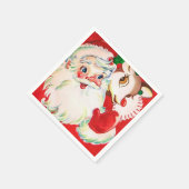 Vintage Retro Weihnachtsmann-Servietten Serviette (Ecke)