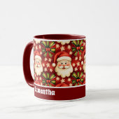 Vintage Retro Weihnachtsmann Tasse (Vorderseite Links)