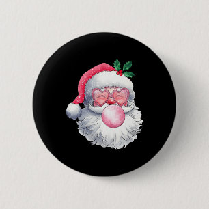 Vintage Retro Weihnachtsmann Weihnachten Bubble Gu Button