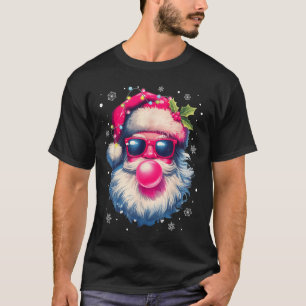 Vintage Retro Weihnachtsmann Weihnachten Rosa Sonn T-Shirt
