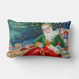 Vintage Retro Weihnachtsmann Weihnachtspostkarte Lendenkissen