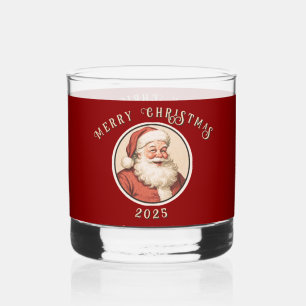 Vintage Retro Weihnachtsmann Whiskyglas