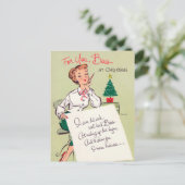 Vintage Retro Weihnachtsmeisterin Postkarte (Stehend Vorderseite)