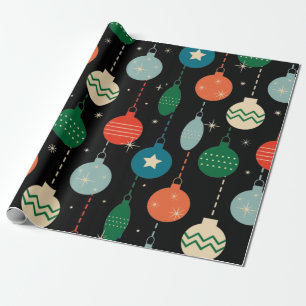 Vintage Retro Weihnachtsornamente Muster Geschenkpapier