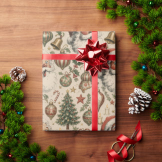 Vintage Retro Weihnachtspapier Geschenkpapier