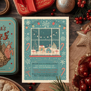 Vintage Retro Weihnachtsplätzchen-Tausch Einladung