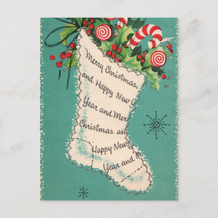 Vintage Retro Weihnachtspostkarte Feiertagspostkarte