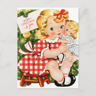 Vintage Retro Weihnachtspostkarte Feiertagspostkarte