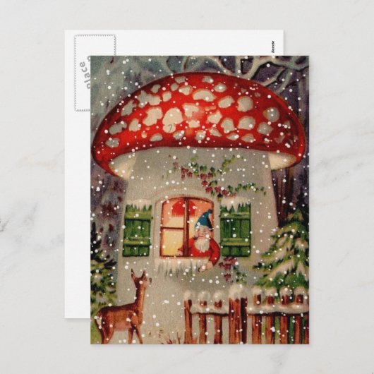 Vintage Retro Weihnachtspostkarte Feiertagspostkarte (Vorne/Hinten)