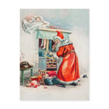 Vintage Retro Weihnachtspostkarte