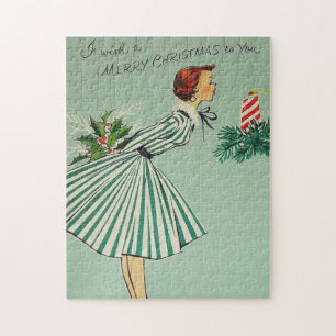Vintage Retro Weihnachtsrätsel Puzzle