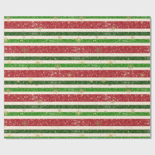 Vintage Retro-Weihnachtsstreifen und Sterne Geschenkpapier