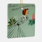 Vintage Retro Weihnachtsverzierung Keramikornament (Rechts)