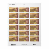 Vintage Retro Weinberg Sunset Hochzeitadresse Adressaufkleber (Vorne)