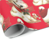 Vintage Retro Weiße Katze und Maus Geschenkpapier (Rolleneckpunkt)