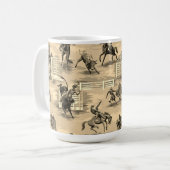 Vintage Retro Western Rodeo Cowboy Kaffeetasse (Vorderseite Links)