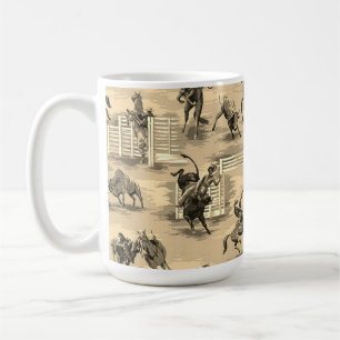 Vintage Retro Western Rodeo Cowboy Kaffeetasse