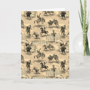 Vintage Retro Western Rodeo Cowboy Karte
