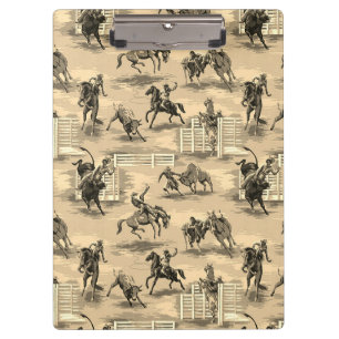 Vintage Retro Western Rodeo Cowboy Klemmbrett