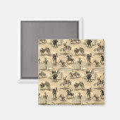 Vintage Retro Western Rodeo Cowboy Magnet (Vorderseite/Rückseite)