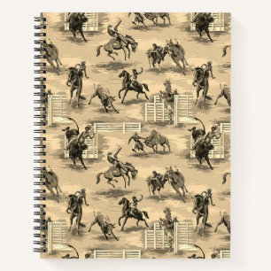 Vintage Retro Western Rodeo Cowboy Notizblock