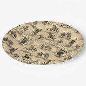 Vintage Retro Western Rodeo Cowboy Pappteller (Schrägansicht)