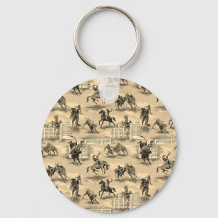 Vintage Retro Western Rodeo Cowboy Schlüsselanhänger