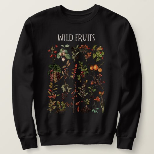 Vintage Retro Wild Fruit Botanical Chart Sweatshirt (Design vorne)