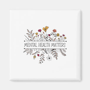 Vintage Retro-Wildblume Psychische Gesundheit S Be Magnet
