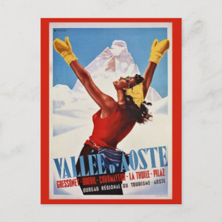 Vintage Retro-Winter-Italienische Alpen-Reisepostk Postkarte