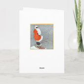 Vintage Retro-Winterfrau schneidet grau-weiß Karte (Rückseite)