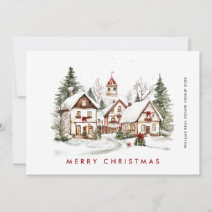 Vintage Retro Winterstadt Weihnachten Unternehmen