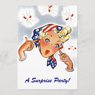 Vintage Retro wunderliche Überraschungs-Party Einladung