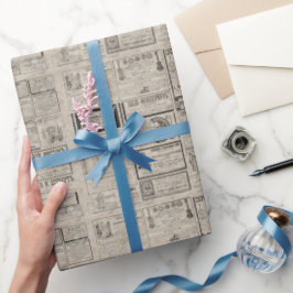 Vintage Retro-Zeitungen Geschenkpapier