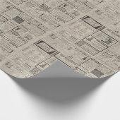Vintage Retro-Zeitungen Geschenkpapier (Ecke)