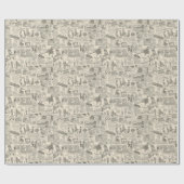 Vintage Retro-Zeitungsgeschenke Geschenkpapier (Flach)