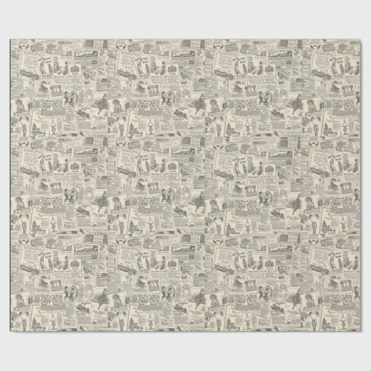 Vintage Retro-Zeitungsgeschenke Geschenkpapier (Flach)