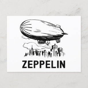 Vintage Retro Zeppelin - Dirigible Luftschiff Skiz Postkarte