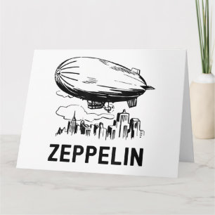 Vintage Retro Zeppelin - Luftschiff Skizze Karte