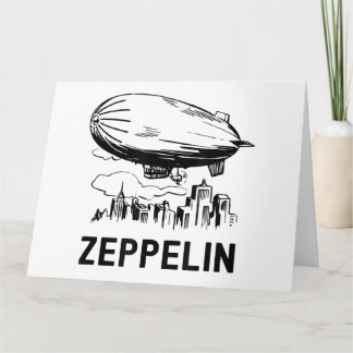 Vintage Retro Zeppelin - Luftschiff Skizze Karte