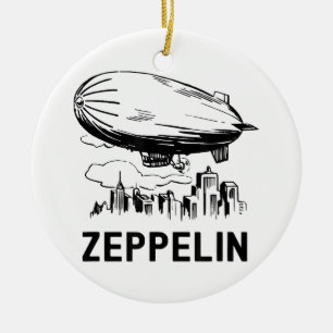 Vintage Retro Zeppelin - Luftschiff Skizze Keramik Ornament