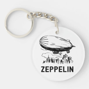 Vintage Retro Zeppelin - Luftschiff Skizze Schlüsselanhänger