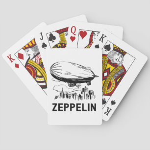 Vintage Retro Zeppelin - Luftschiff Skizze Spielkarten