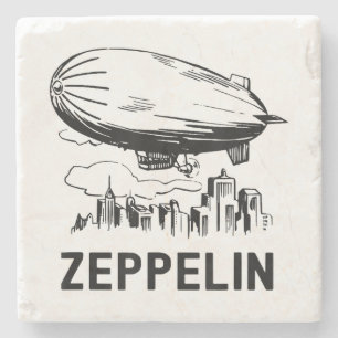 Vintage Retro Zeppelin - Luftschiff Skizze Steinuntersetzer