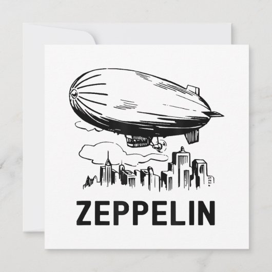 Vintage Retro Zeppelin - Luftschiffskizze Einladung (Rückseite)
