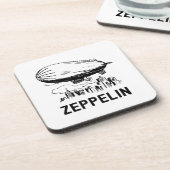 Vintage Retro Zeppelin - Luftschiffskizze Getränkeuntersetzer (Linke Seite)