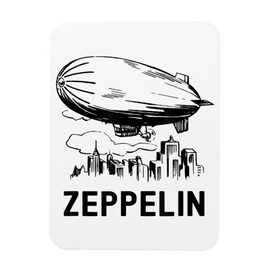 Vintage Retro Zeppelin - Luftschiffskizze Magnet (Vertikal)