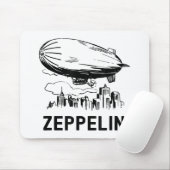 Vintage Retro Zeppelin - Luftschiffskizze Mousepad (Mit Mouse)