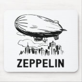 Vintage Retro Zeppelin - Luftschiffskizze Mousepad (Vorne)